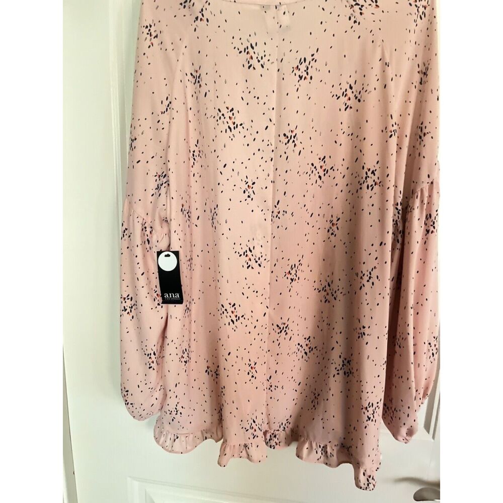 A.N.A Womens XL Peach Laced Cottagecore Fairy Long Sleeve with ruffled hem NWT - Picture 3 of 6
